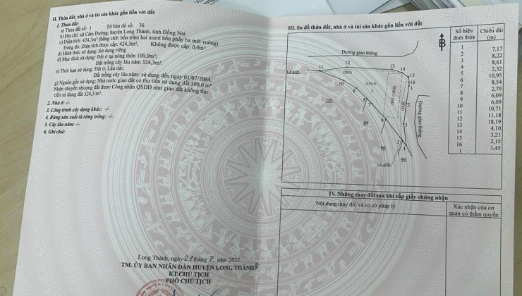 Bán đất thổ cư ONT 2 mặt tiền ngay trung tâm, gần nhiều tiện ích, giá buông sổ 3,2 tỷ